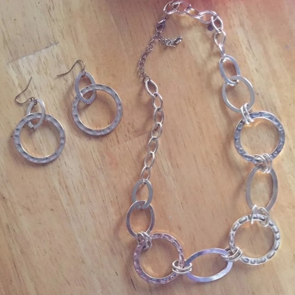Gold toned statement necklace/and earrings